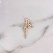 Dije Cruz Fe 1.9gr / 2.7cm / Circones Blancos Oro Amarillo 18K &