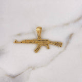 Dije Arma Fusil 3.5gr / 4.4cm / Circones Negros Oro Amarillo 18K $