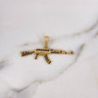Dije Arma Fusil 3.5gr / 4.4cm / Circones Negros Oro Amarillo 18K $