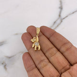 Dije Oso 3.05gr / 3.1cm / Circones Blancos Negros Oro Amarillo 18K #