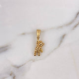 Dije Oso 3.05gr / 3.1cm / Circones Blancos Negros Oro Amarillo 18K #