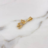 Dije Oso 3.05gr / 3.1cm / Circones Blancos Negros Oro Amarillo 18K #