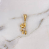 Dije Oso 3.05gr / 3.1cm / Circones Blancos Negros Oro Amarillo 18K #