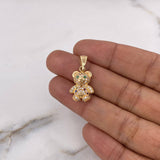 Dije Oso 3.4gr / 2.5cm / Circones Colores Oro Amarillo 18K $