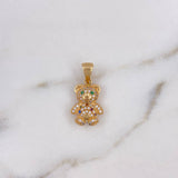 Dije Oso 3.4gr / 2.5cm / Circones Colores Oro Amarillo 18K $