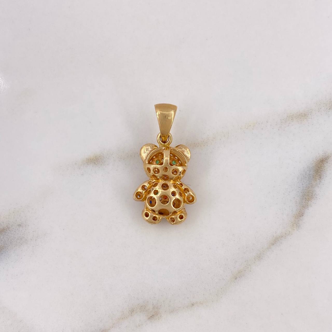 Dije Oso 3.4gr / 2.5cm / Circones Colores Oro Amarillo 18K $