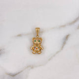 Dije Oso 3.45gr / 2.5cm / Circones Colores Oro Amarillo 18K $