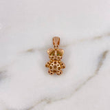 Dije Oso 3.85gr / 2.5cm / Circones Blancos Verdes Oro Rosa 18K $