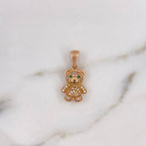 Dije Oso 3.85gr / 2.5cm / Circones Blancos Verdes Oro Rosa 18K $