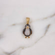 Dije Pingüino 3.8gr / 2.7cm / Circones Blancos Negros Dos Oros Amarillo Blanco 18K #