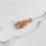 Dije Oso Articulado 4.85gr / 2.9cm / Circones Blancos Verdes Oro Rosa 18K $