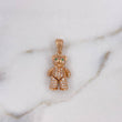 Dije Oso Articulado 4.85gr / 2.9cm / Circones Blancos Verdes Oro Rosa 18K $