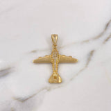 Dije Avion 5.65gr / 4cm / Circones Blancos Oro Amarillo 18K $