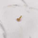 Dije Corazon 0.5gr / 1.3cm / Circones Fucsias Oro Amarillo 18K #