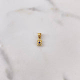 Dije Oso Ts 0.3gr / 1.1cm / Circón Azul Oro Amarillo 18K $