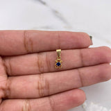 Dije Oso Ts 0.3gr / 1.1cm / Circón Azul Oro Amarillo 18K $