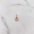 Dije Letra O 0.5gr / 1.4cm / Circones Blancos Oro Amarillo 18K #