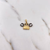 Dije Cangrejo 2.05gr / 2cm / Circones Negros Oro Amarillo 18K &