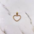 Dije Silueta Corazon 1.75gr / 2.5cm / Circones Blancos Oro Amarillo 18K #