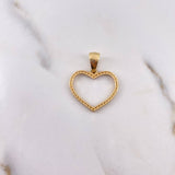 Dije Silueta Corazon 1.75gr / 2.5cm / Circones Blancos Oro Amarillo 18K #