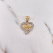 Dije Silueta Corazon 3.3gr / 2.9cm / Circones Blancos Dos Oros Amarillo Blanco 18K $