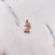 Dije Perro 1.55gr / 2.1cm / Circones Negros Blancos Oro Rosa 18K #
