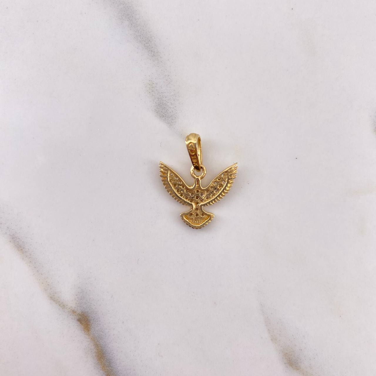 Dije Colibri 1.55gr / 1.8cm / Circones Blancos Oro Amarillo 18K #