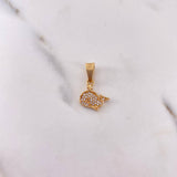 Dije Ballena 2.05gr / 2cm / Circones Blancos Oro Amarillo 18K $