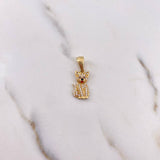Dije Gato 1.95gr / 2.4cm / Circones Cafes Blancos Oro Amarillo 18K $