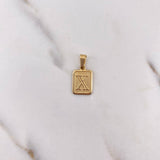 Dije Placa Letra X 0.95gr / 1.9cm / Marco Liso Oro Amarillo 18K #