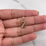 Dije Letra Z 0.9gr / 1.7cm / Circones Blancos Oro Rosa 18K $
