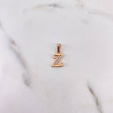 Dije Letra Z 0.9gr / 1.7cm / Circones Blancos Oro Rosa 18K $