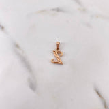 Dije Letra Z 0.9gr / 1.7cm / Circones Blancos Oro Rosa 18K $