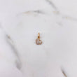 Dije Corazon 0.45gr / 1.4cm / Circones Blancos Oro Rosa 18K #