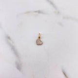 Dije Corazon 0.5gr / 1.4cm / Circones Blancos Oro Rosa 18K #