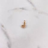 Dije Corazon 0.5gr / 1.4cm / Circones Blancos Oro Rosa 18K #
