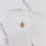Dije Buho 0.45gr / 1.3cm / Circones Azules Blancos Oro Rosa 18K $