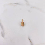 Dije Buho 0.45gr / 1.3cm / Circones Verdes Blancos Oro Rosa 18K #