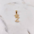 Dije Letra Z Corona 1.65gr / 2.5cm / Circones Blancos Oro Amarillo 18K $