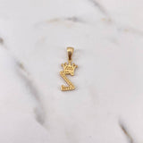 Dije Letra Z Corona 1.65gr / 2.5cm / Circones Blancos Oro Amarillo 18K $