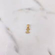 Dije Letra I 0.35gr / 1.3cm / Circones Blancos Oro Amarillo 18K #
