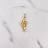 Dije Serpiente 2.65gr / 3.5cm / Circones Negros Blancos Oro Amarillo 18K $