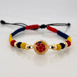 Pulsera Tejida Tricolor Escudo Selección 4Mm Oro Amarillo 18K