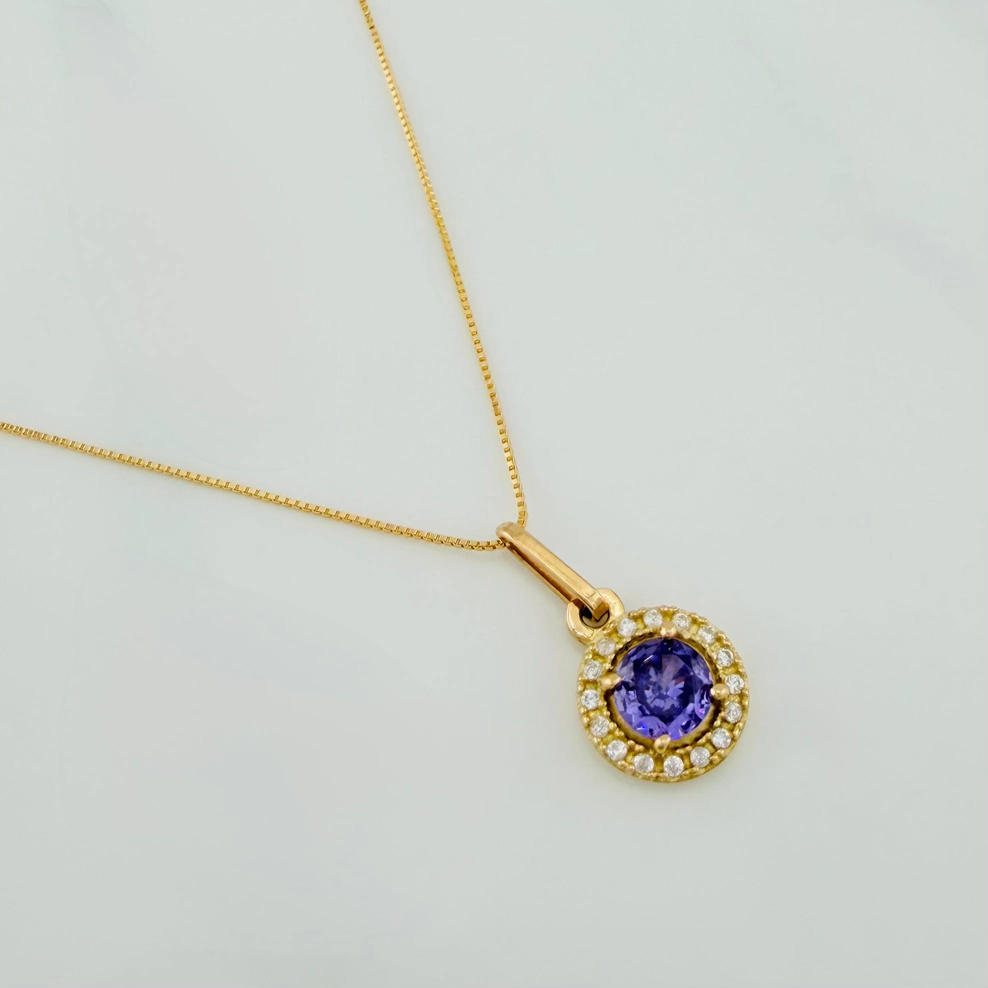 Set Cadena Veneciana + Dije Halo / 2.35 g / 45 cm Oro Amarillo 18K