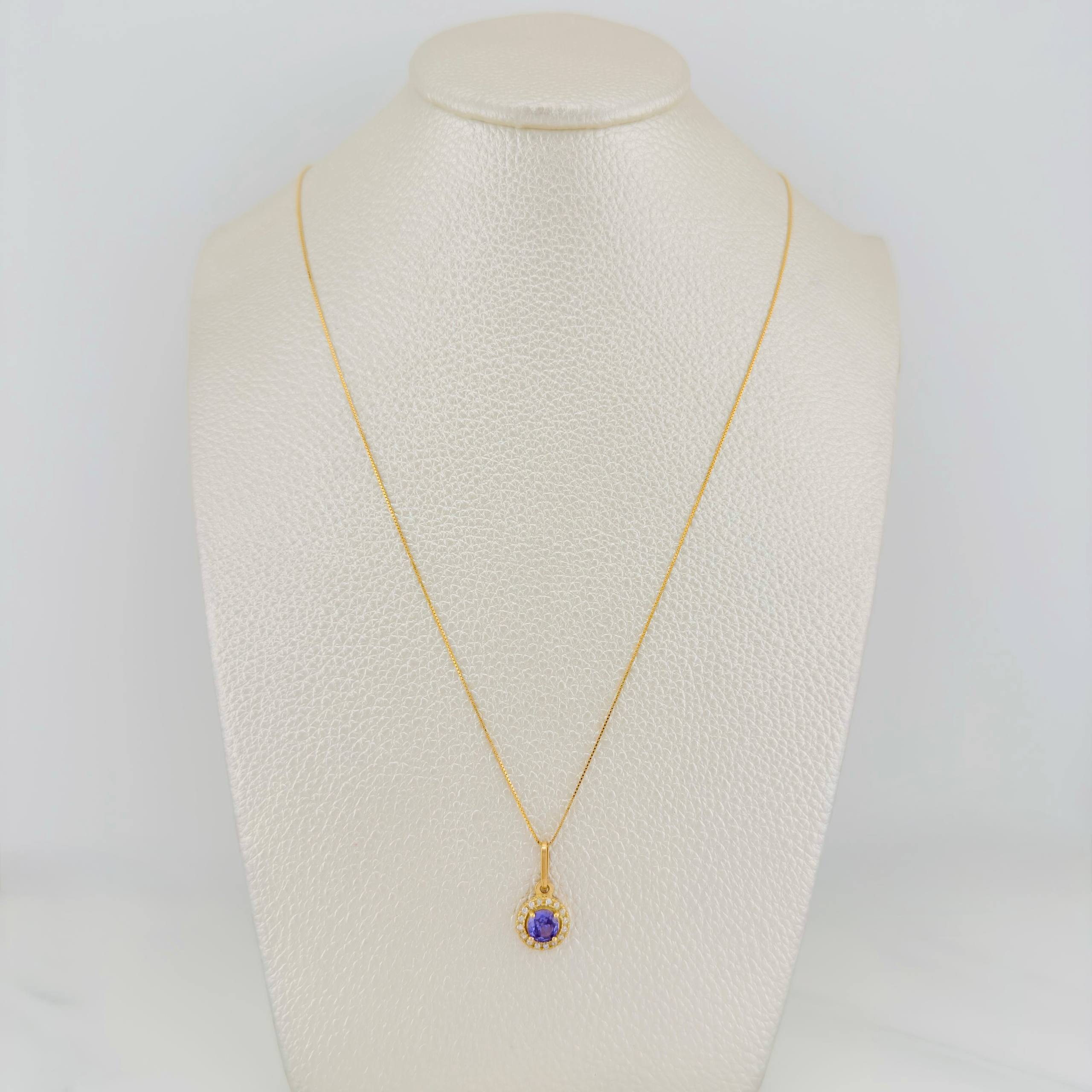Set Cadena Veneciana + Dije Halo / 2.35 g / 45 cm Oro Amarillo 18K