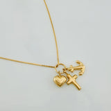 Set Cadena Veneciana + Dije Tres Gracias / 1.75g / 45cm Oro Amarillo 18K