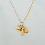 Set Cadena Veneciana + Dije Tres Gracias / 1.6g / 45cm Oro Amarillo 18K