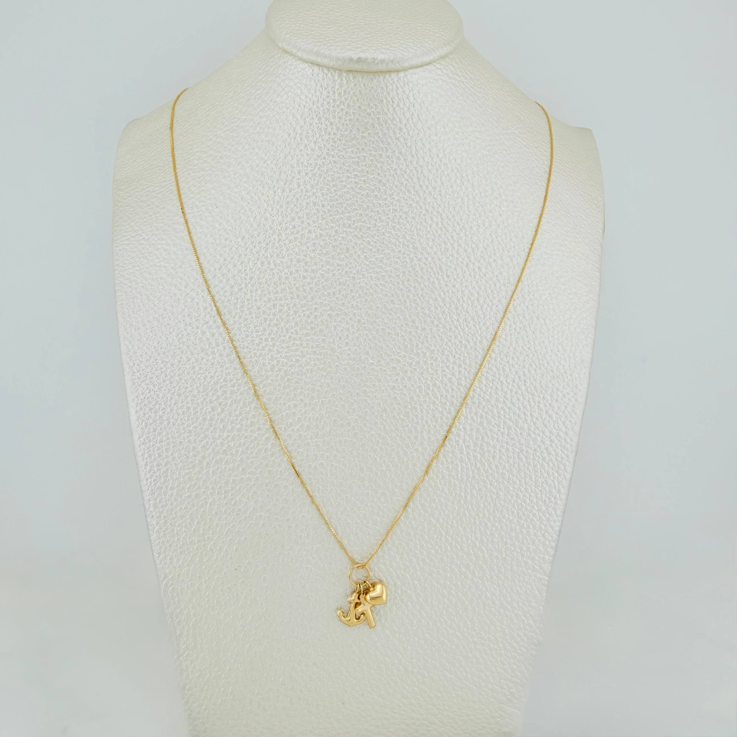 Set Cadena Veneciana + Dije Tres Gracias / 1.6g / 45cm Oro Amarillo 18K