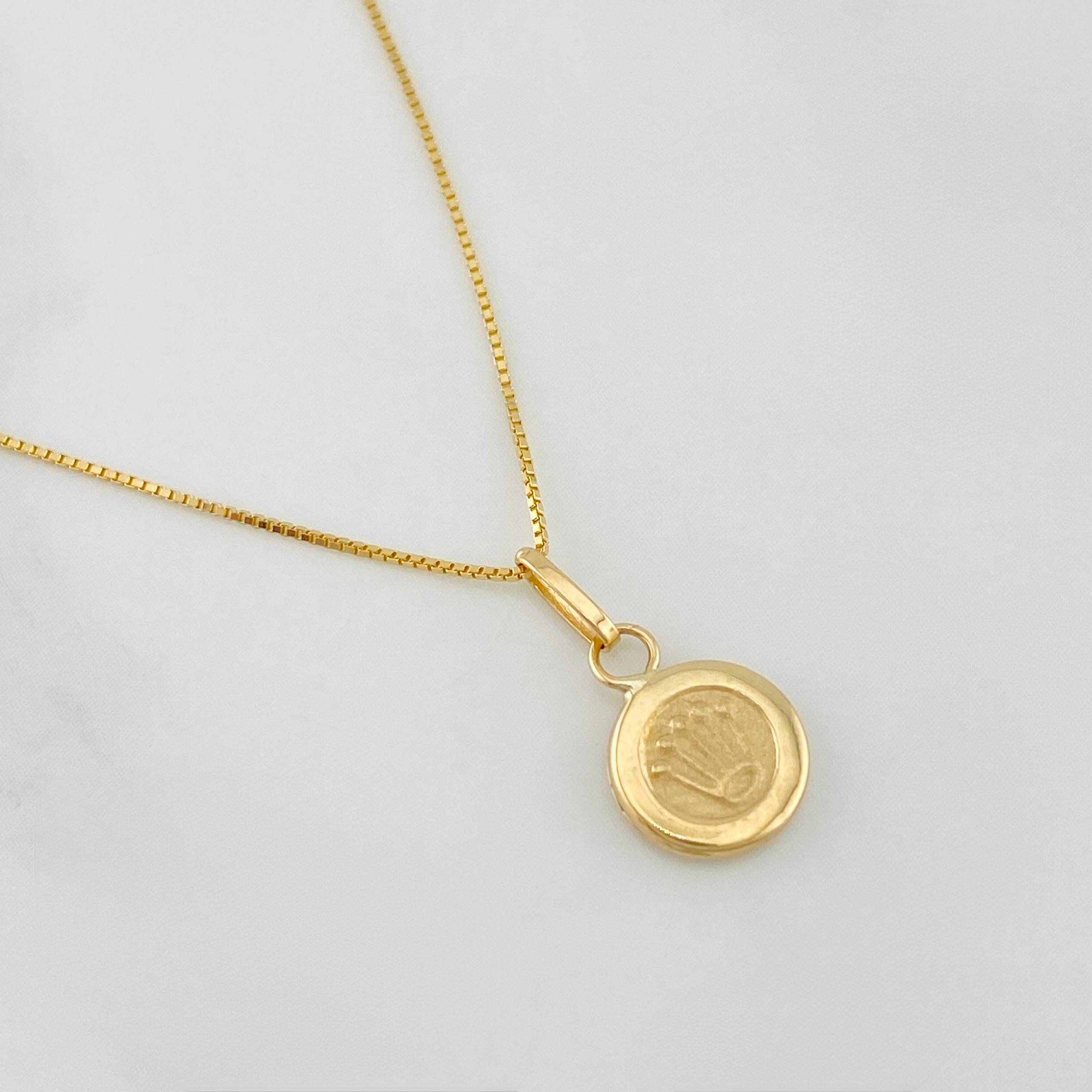 Set Cadena Veneciana + Dije Corona / 1.65g / 45cm Oro Amarillo 18K