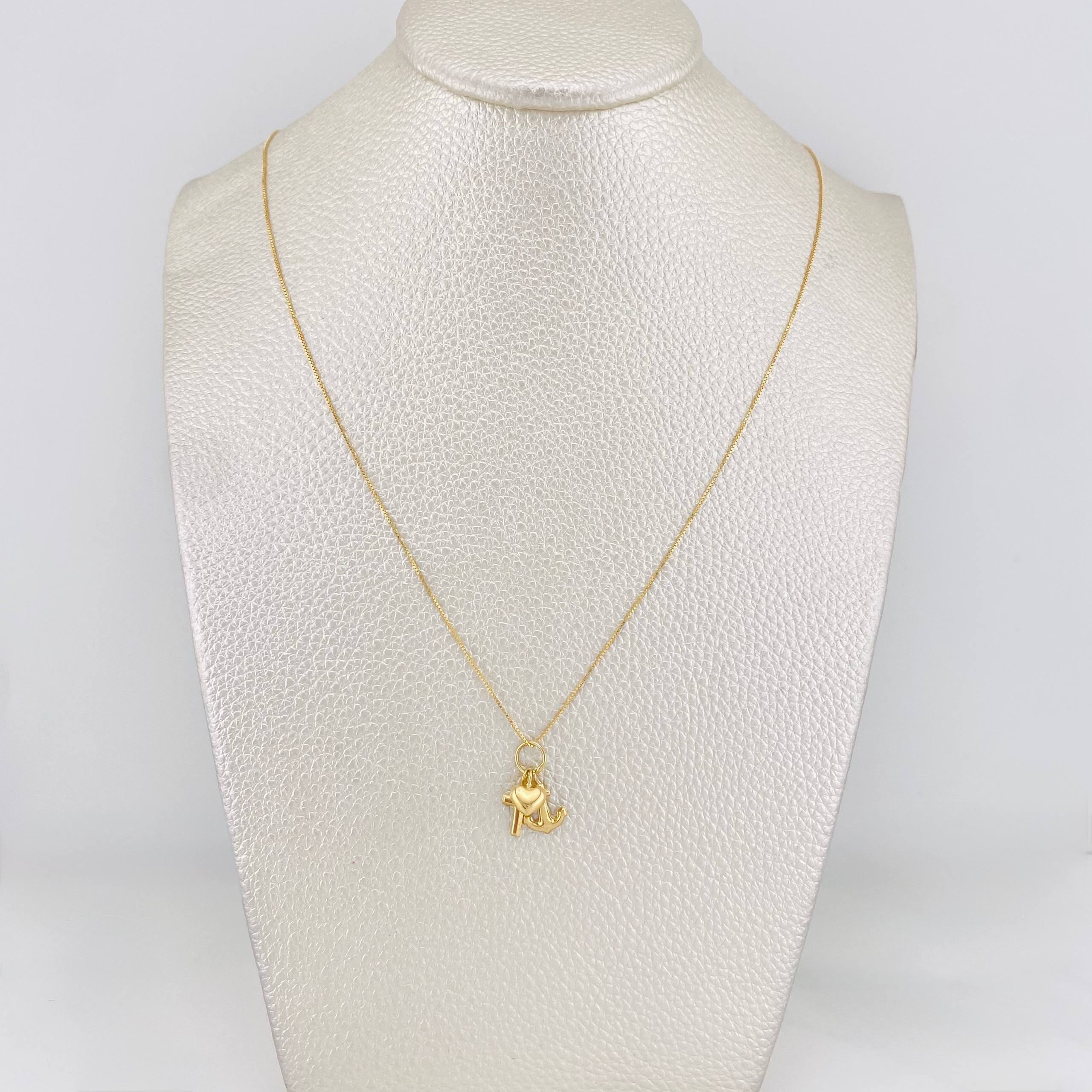 Set Cadena Veneciana + Dije Tres Gracias / 1.8 g / 45 cm Oro Amarillo 18K
